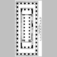 Paestum, Plan of the Temple of Poseidon (Hera-Temple II) at Paestum, Wikipedia.png